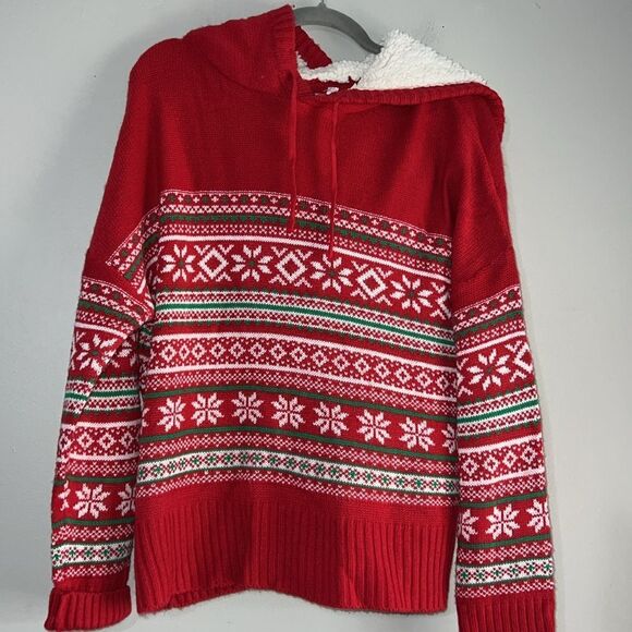 Holiday Snowflake Hooded Sweater - Picture 2 of 7